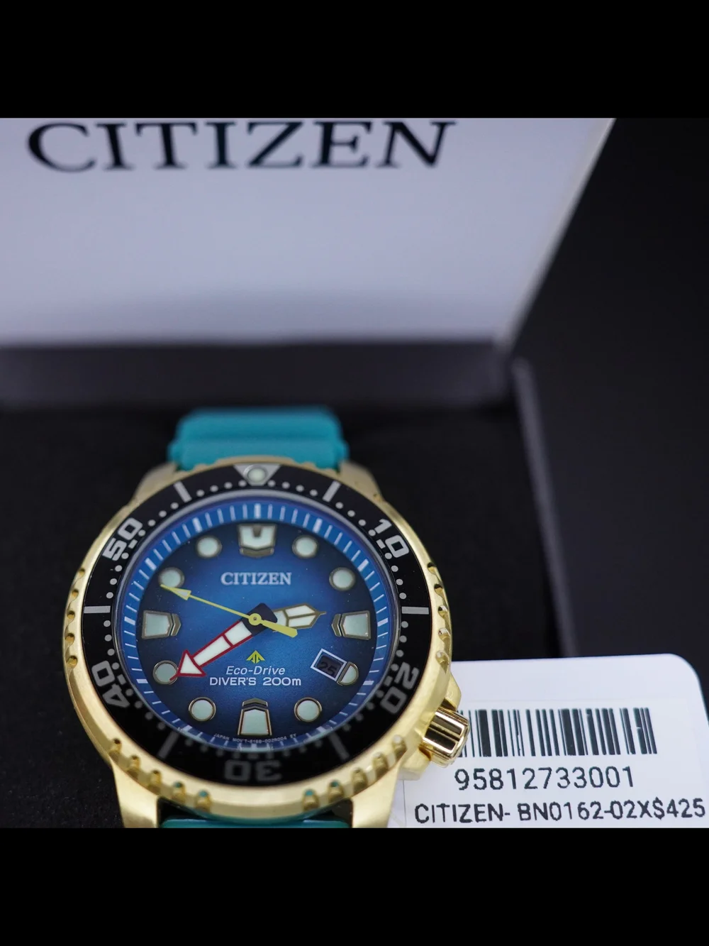 Citizen Eco-Drive Promaster Diver Men's Watch Gold Tone Blue Dial BN0162-02X